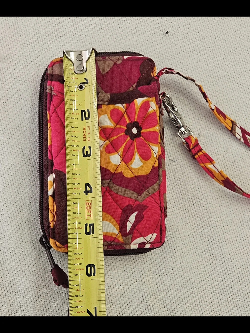 Vera Bradley Wallet Wristlet Mocha Rouge - Picture 3 of 5